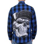 Hot Leathers FLM2107 Men’s Snap Back Skull Flannel Long Sleeve Shirt
