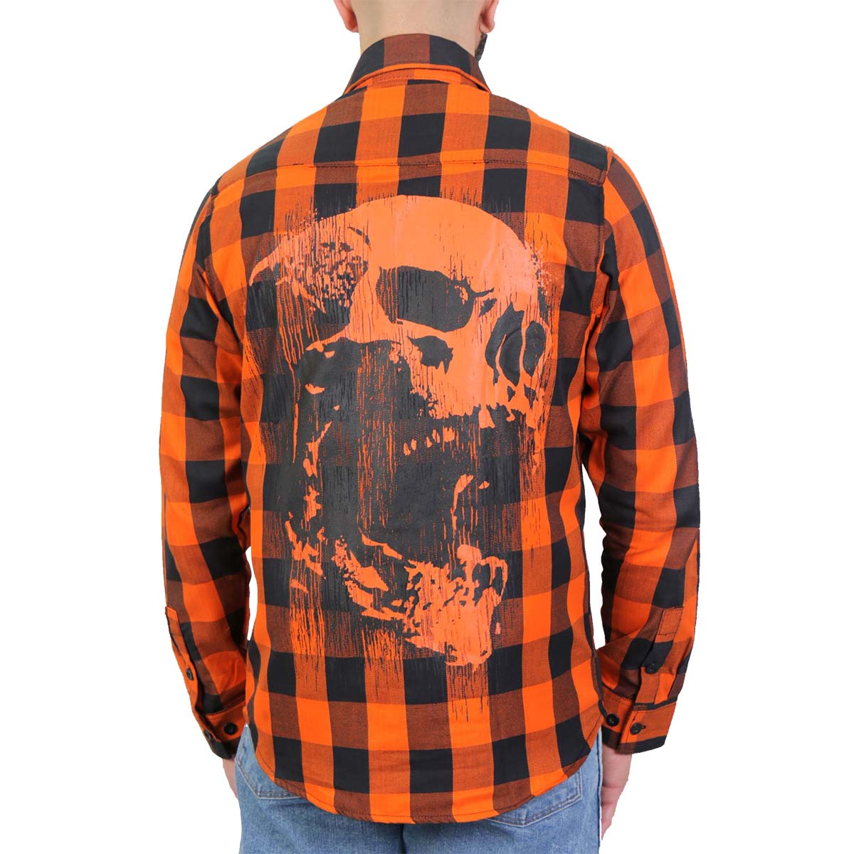 Hot Leathers FLM2108 Men’s Ancient Skull Flannel Long Sleeve Shirt