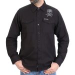 Hot Leathers FLM2113 Men’s Black Flag Skull Long Sleeve Flannel Shirt - Image 6