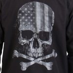 Hot Leathers FLM2113 Men’s Black Flag Skull Long Sleeve Flannel Shirt - Image 5