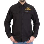 Hot Leathers FLM2114 Men’s We the People Long Sleeve Solid Black Flannel Shirt - Image 5