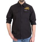 Hot Leathers FLM2114 Men’s We the People Long Sleeve Solid Black Flannel Shirt - Image 2