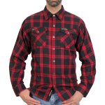 Hot Leathers FLM3001 Men’s Red and Black Long Sleeve Flannel Shirt - Image 4