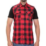 Hot Leathers FLM5001 Men’s Black and Red Sleeveless Cotton Flannel Shirt - Image 5