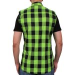 Hot Leathers FLM5002 Men’s Black and Green Sleeveless Cotton Flannel Shirt - Image 5