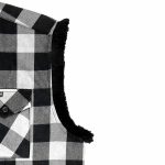 Hot Leathers FLM5202 Men’s Black and White Sleeveless Flannel Fringe Shirt - Image 4