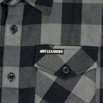 Hot Leathers FLM5203 Men’s Sleeveless Fringe Grey and Black Flannel Shirt - Image 4