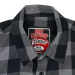 Hot Leathers FLM5203 Men’s Sleeveless Fringe Grey and Black Flannel Shirt - Image 8