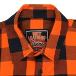 Hot Leathers FLM5210 Men’s Sleeveless Fringe Orange and Black Flannel Shirt - Image 8