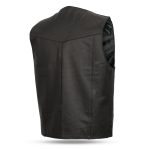 First Manufacturing FMM601BM Men’s ‘The Top Shot’ Black Western Style Leather Vest with Conceal Carry Pockets - Image 2