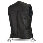 First Manufacturing FMM602BM Men’s ‘The Carbine’ Black Western Style Leather Vest with Side Lace - Image 2