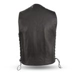 First Manufacturing FMM612BSF Men’s ‘The Gun Slinger’ Western Style Leather Vest with Conceal Cary Pockets and Side Lacing - Image 2