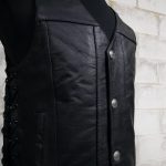 First Manufacturing FMM612BSF Men’s ‘The Gun Slinger’ Western Style Leather Vest with Conceal Cary Pockets and Side Lacing - Image 3