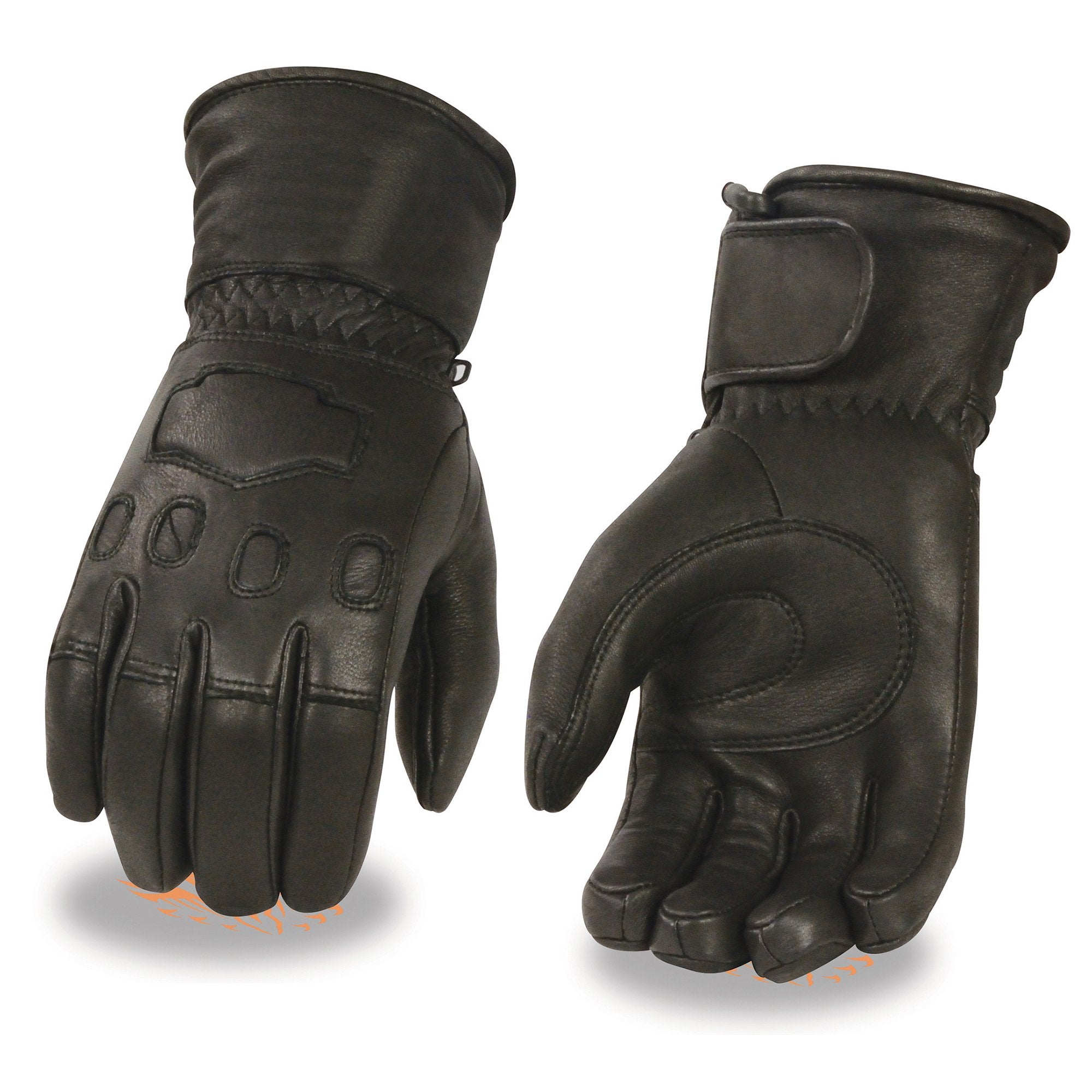 Milwaukee Leather G034 Men’s Black Deerskin Leather Thermal Lined Gauntlet Gloves