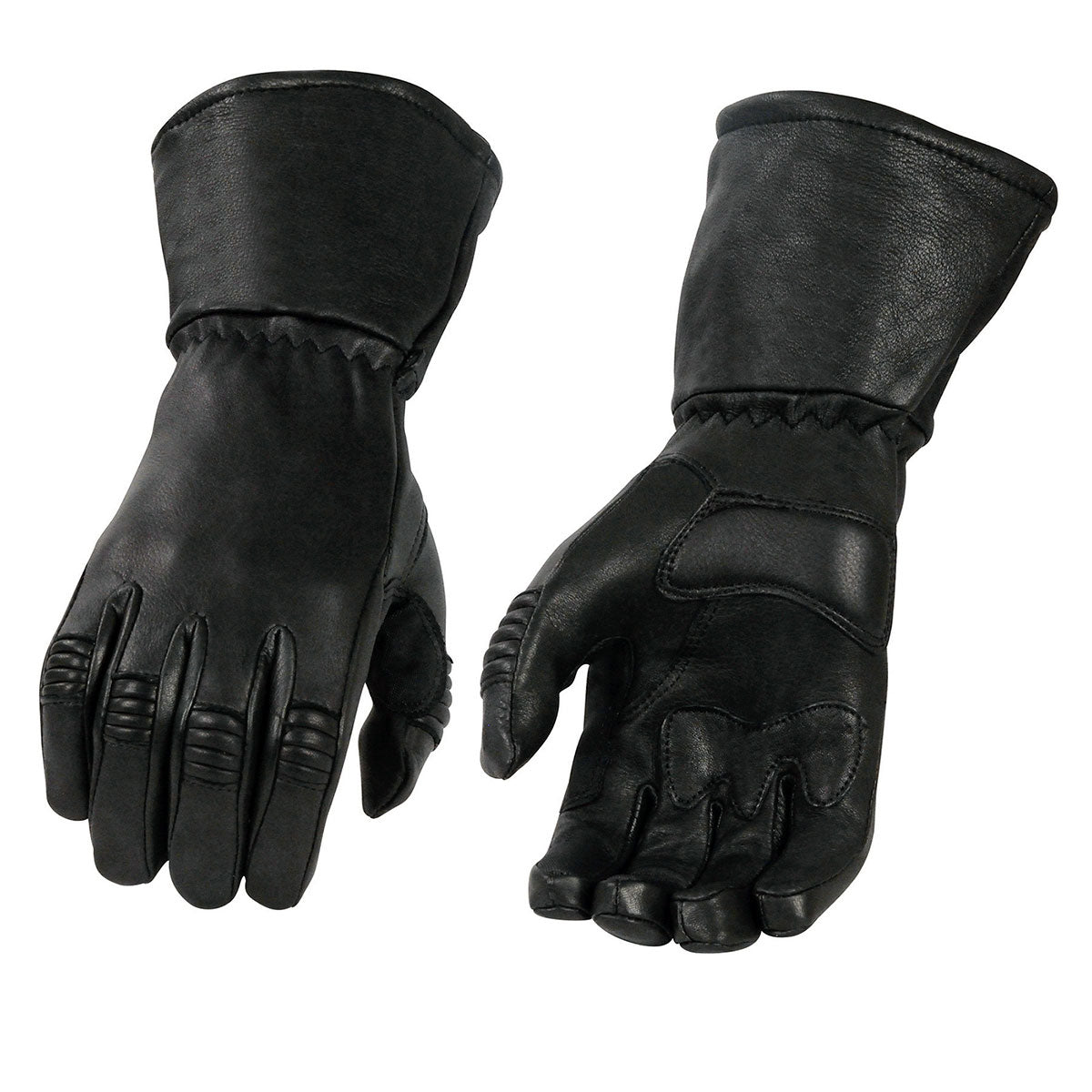 Milwaukee Leather G039 Men’s Black Gauntlet Motorcycle Deerskin Long Cuff Thermal Lined Gloves