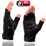 Milwaukee Leather MG7585 Men’s Black Leather Gel Padded Palm Fingerless Motorcycle Hand Gloves w/ Full Panel Cover - Image 7