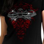 Hot Leathers GLC1561 Ladies Black Skeleton Bling Hands T-Shirt - Image 2