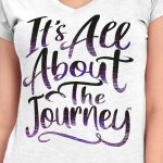 Hot Leathers GLC1566 Ladies White It’s All About The Journey Short Sleeve V-Neck Shirt - Image 2