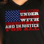 Hot Leathers GLC1570 Ladies Black One Nation Short Sleeve V-Neck T-Shirt - Image 2