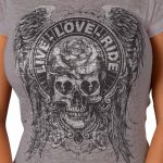 Hot Leathers Ladies Burnout Skull T-Shirt GLC1585 - Image 2