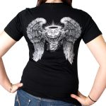 Hot Leathers GLD1040 Women’s Asphalt Angel Double Sided Print Full Cut Black T-Shirt - Image 2