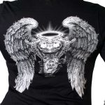 Hot Leathers GLD1040 Women’s Asphalt Angel Double Sided Print Full Cut Black T-Shirt - Image 4