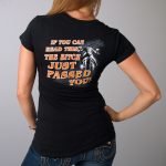 Hot Leathers GLD1053 ‘This Bitch Just Passed You’ Black Ladies Tee - Image 2