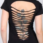 Hot Leathers GLD1366 ‘Slit Back Asphalt Angel’ Ladies Black T-Shirt - Image 3