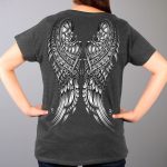 Hot Leathers GLD1507 Ornate Angel Wings Curvy Ladies T-Shirt - Image 2