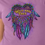 Hot Leathers Ladies Dream Wings Wild and Free Purple T-Shirt GLD1588 - Image 4