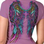Hot Leathers Ladies Dream Wings Wild and Free Purple T-Shirt GLD1588 - Image 5