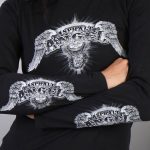 Hot Leathers GLD3038 ‘Asphalt Angel’ Double-Sided Print Ladies Black Long Sleeve Shirt - Image 3