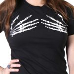 Hot Leathers GLR1012 Ladies Full Cut Skeleton Hands Short Sleeve T-Shirt - Image 2