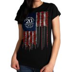 Hot Leathers GLR1350 Ladies Black ‘9-11 Roses and Flag’ T-Shirt