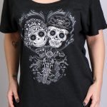 Hot Leathers GLR1408 ‘Sugar Couple’ Ladies Dolman Black T-Shirt - Image 3