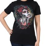 Hot Leathers GLR1412 ‘Sugar Woman’ Ladies Black T-Shirt