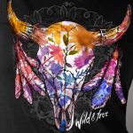 Hot Leathers GLR1497 Ladies ‘Wildflowers Wild and Free’ Short Sleeve Black T-Shirt - Image 2