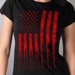 Hot Leathers GLR1498 ‘Flag and Bullets’ Full Cut Ladies Black T-Shirt - Image 3