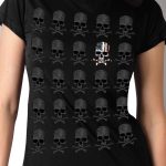 Hot Leathers GLR1513 Skull Pattern Full Cut Ladies Black T-Shirt - Image 2