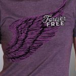 Hot Leathers GLR1528 Ladies Full Cut Modern Angel Wings Vintage Purple T-Shirt - Image 2