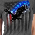 Hot Leathers GLR1572 Women’s Heather Gray Bling Eagle Short Sleeve T-Shirt - Image 2