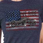 Hot Leathers GLR1573 Women’s Black Short Sleeve Bling Bike T-Shirt - Image 2