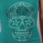 Hot Leathers GLR2526 Ladies Sugar Skull Carolina Blue Tank Top Shirt - Image 2