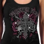 Hot Leathers GLR2556 Ladies Black Cross Bling Tank Top Shirt - Image 2