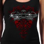 Hot Leathers GLR2561 Ladies Black Skeleton Bling Hands Tank Top Shirt - Image 2