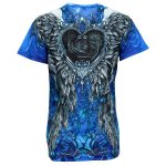 Hot Leathers Ladies Blue Angel Roses Fitted 3D All Over Printed T-Shirt GLS1002 - Image 4