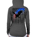 Hot Leathers Ladies Gray Bling Eagle Hooded Sweatshirt GLZ4571 - Image 2