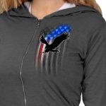 Hot Leathers Ladies Gray Bling Eagle Hooded Sweatshirt GLZ4571 - Image 4