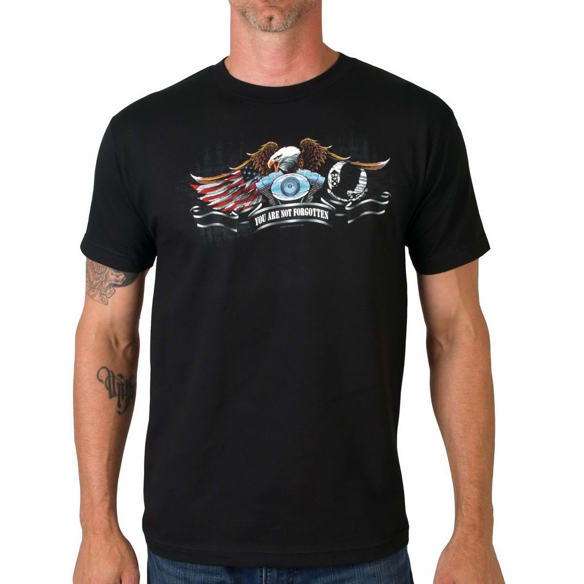 Hot Leathers GMD1031 Men’s ‘All Gave Some’ POW Eagle T-Shirt
