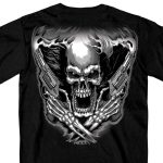 Hot Leathers GMD1076 Men’s ‘Assassin’ Double Sided Black T-shirt - Image 2